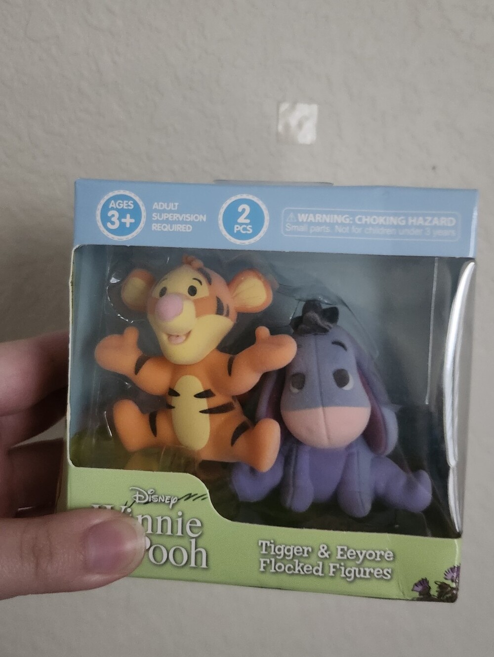Disney Tigger & Eeyore Flocked Plush Figures - Orange & Purple